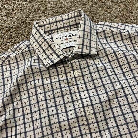 Mizzen Main Leeward Golf Performance Plaid Trim Fit Button Up Shirt XL - Picture 1 of 6
